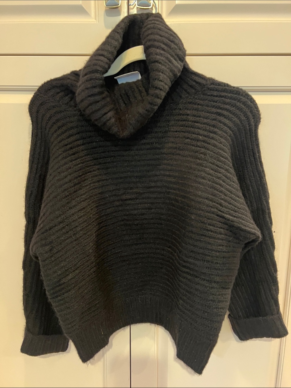 Leith Black Ribbed Turtleneck Sweater 🆕 XS